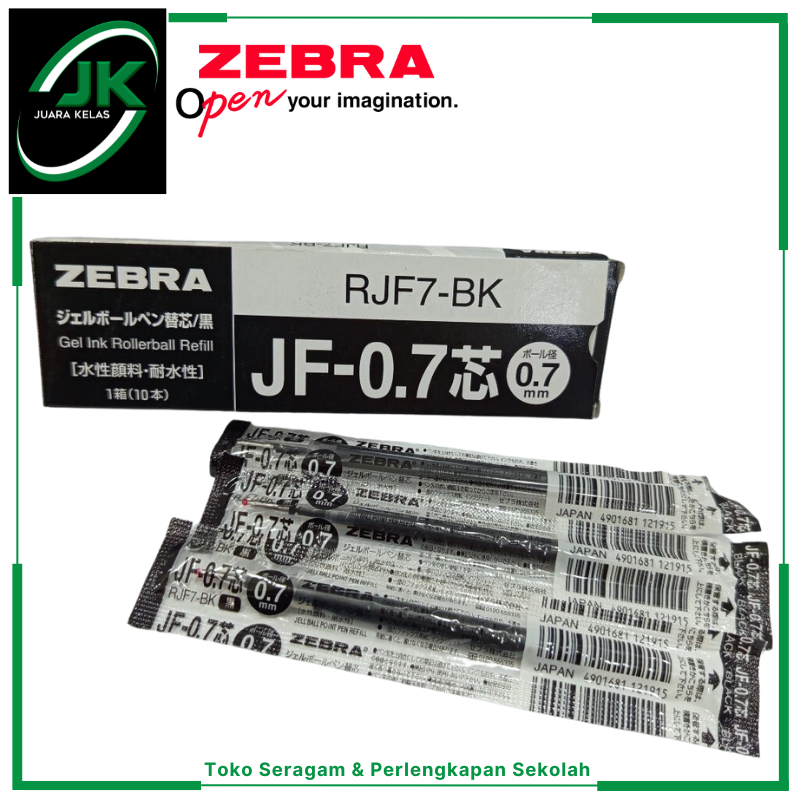 

[JK] ZEBRA Sarasa JF Tinta Isi Pulpen 0.7mm Warna Hitam Refill Ballpoint Pen
