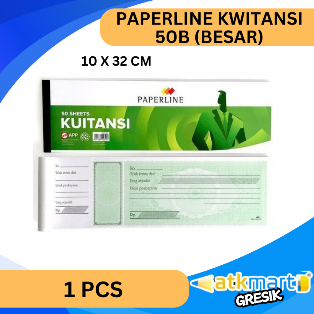 

PAPERLINE KWITANSI 50B 10 X 32 CM / KUITANSI 50 LEMBAR / KWITANSI BESAR