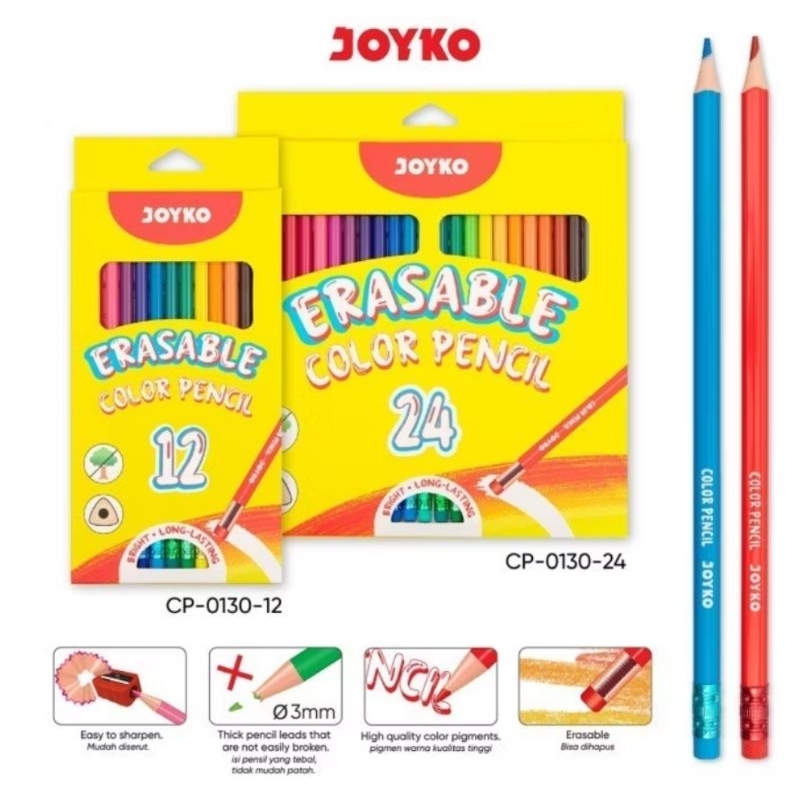 

Joyko Pensil Warna - Erasable Color Pencil Joyko