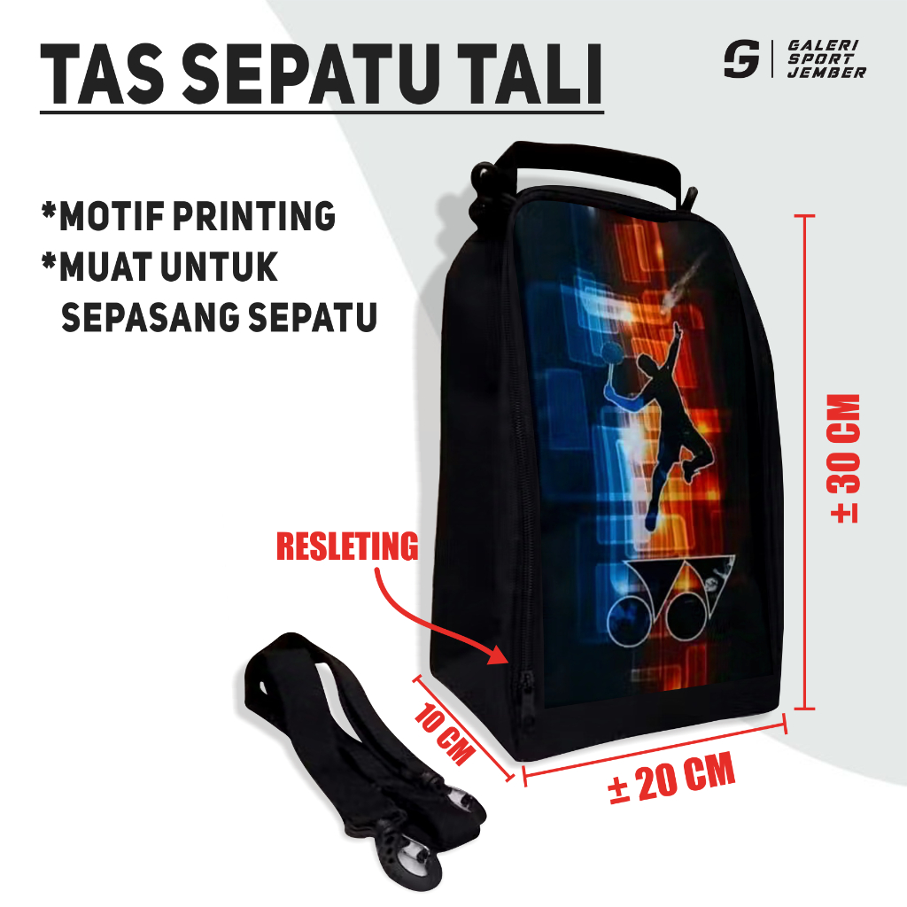 Tas sepatu badminton voli futsal tas sepatu olahraga shoes bag tas sepatu selempang tempat sepatu mo