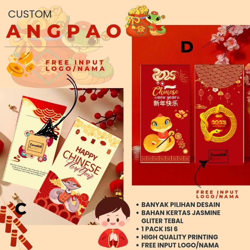 

AMPLOP / ANGPAO IMLEK / CHINESE NEW YEAR / THR EDISI TAHUN 2025 ISI 6PCS