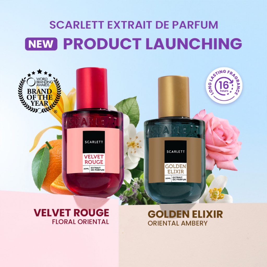 SCARLETT Velvet Rouge / Golden Elixir Extrait De Parfum 30ml (BEST SELLER) - Unisex - Parfum Wanita