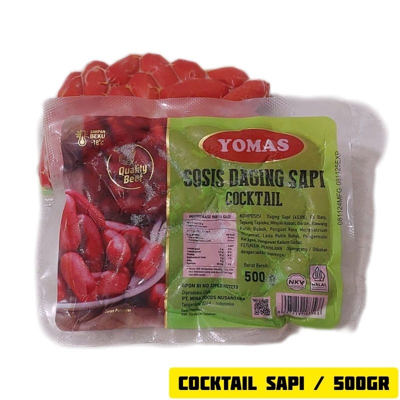 

Sosis Daging Sapi Cocktail 500gr Yomas