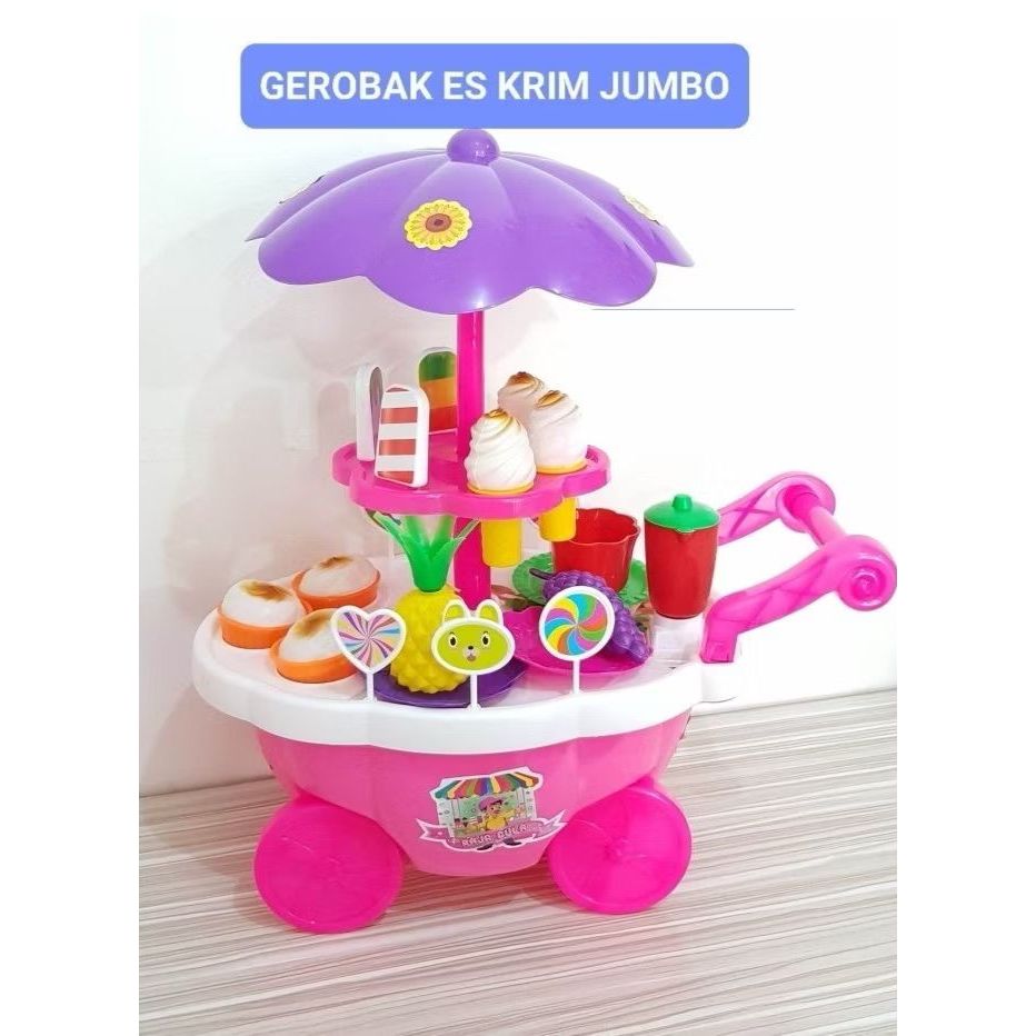 HLC - (JUMBO) Mainan Anak Gerobak es krim SRG 928 / lce Cream Cart / Trolly ice cream Jumbo