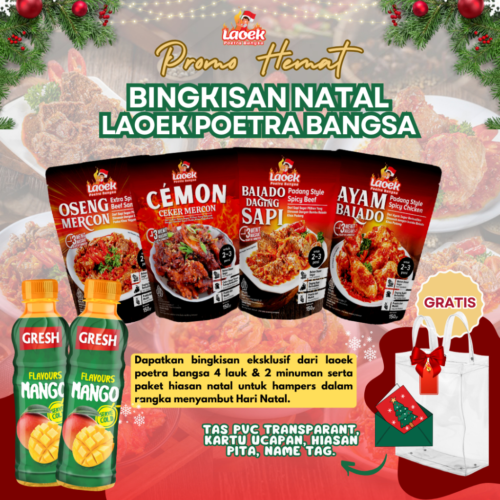 

{Hampers Natal Makanan} Oseng Mercon/ Ceker Mercon/ Balado Daging Sapi/ Ayam Balado Siap Saji 150 gr