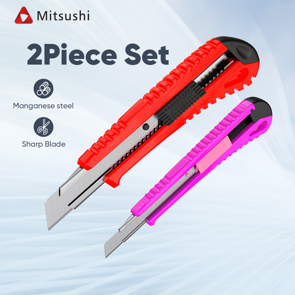 

Mitsushi 2PCS Cutter Besar Kecil / Pisau Pemotong Auto-lock System Pisau Tajam/5 inci+6 inci