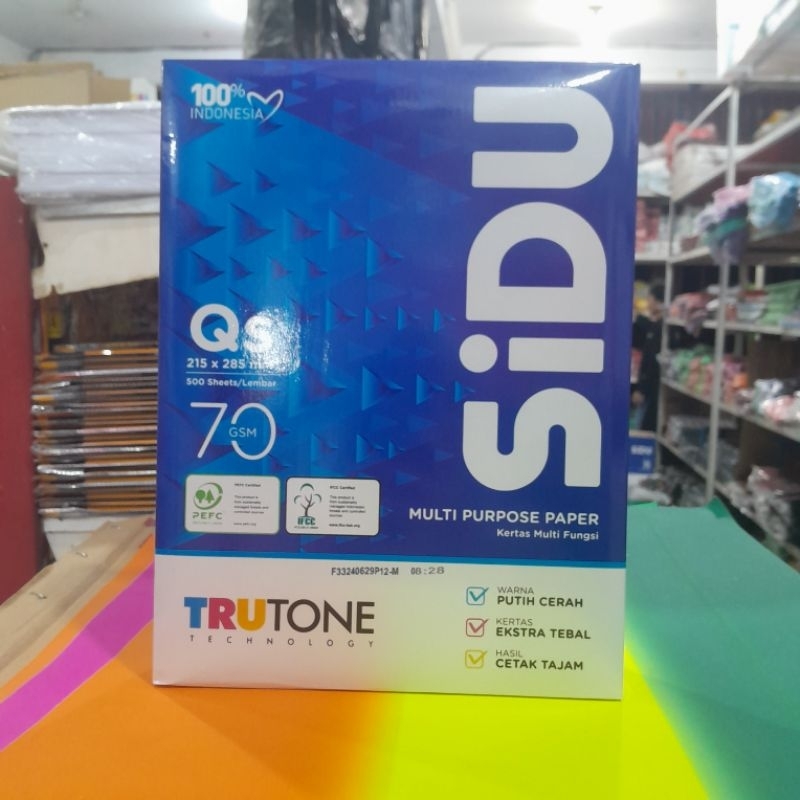 

KERTAS HVS Qs 70 GSM SIDU / KERTAS PRINT DAN FOTO COPY