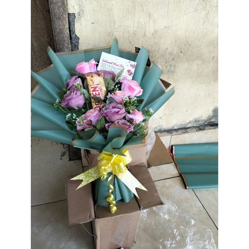 

Bunget bunga+coklat silverqueen 58g po pengemasan saja