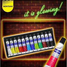 

cat acrylic 12 warna 6 ml montana akrilic set glow in the dark / glitter blink 2