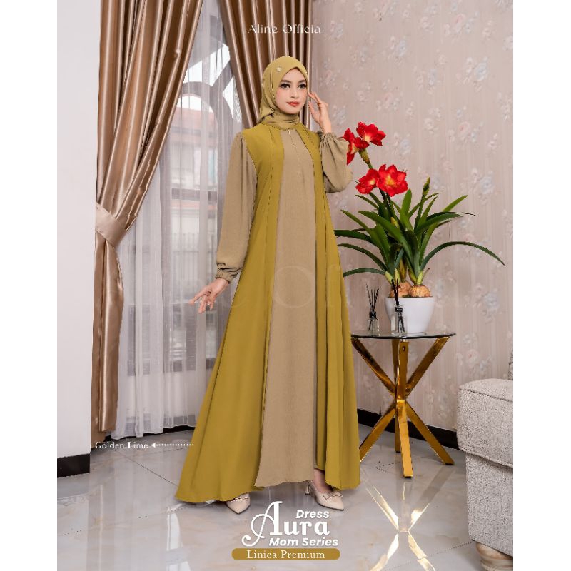 Gamis rayon Aura Almond
