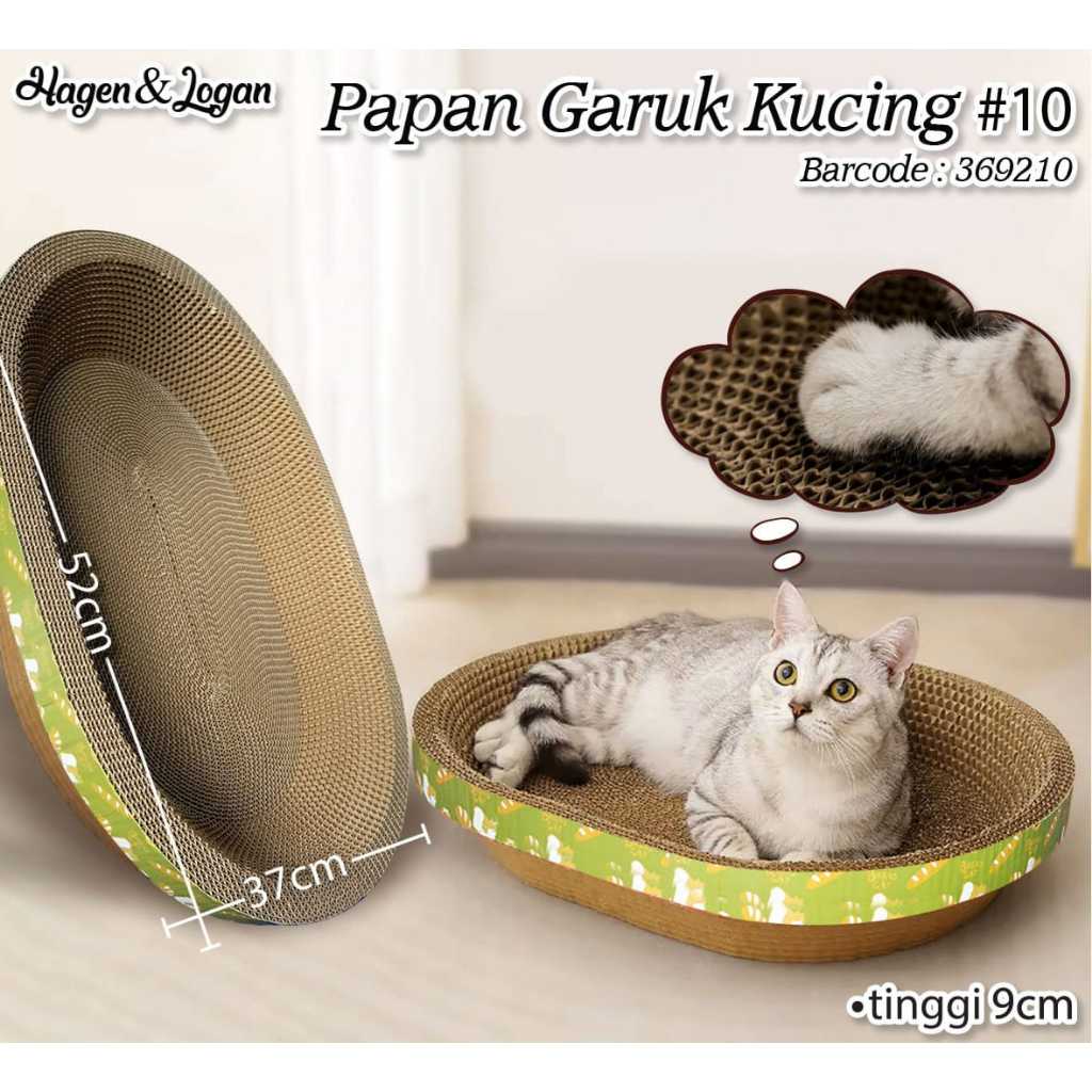 papan tempat tidur garukan kucing bentuk oval 369210