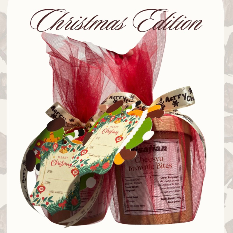 

CHRISTMAS HAMPERS | The OG & Cheesyu Brownie Bites | Rasa Dark Chocolate dengan Topping Keju