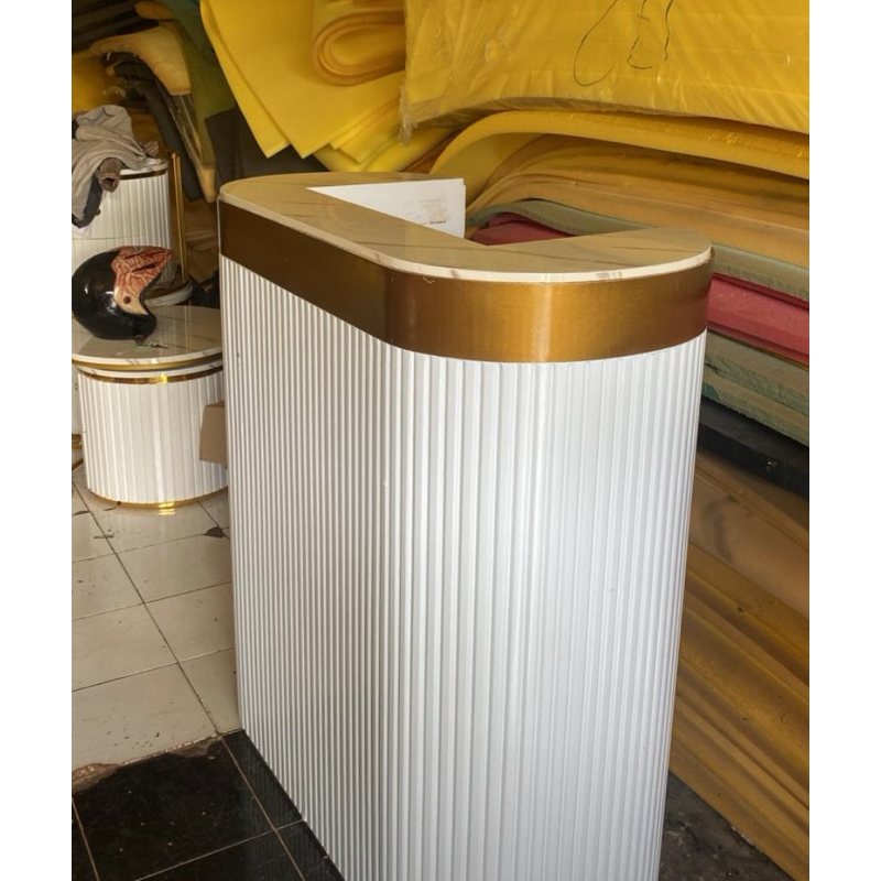 Meja Resepsionis Minimalis Estetik Meja Kasir Meja Front Office Salur Laci