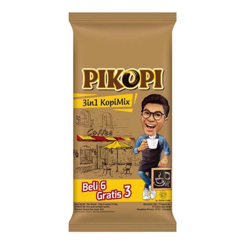 

9 Pcs - Pikopi Kopi Instan 3 in 1 KopiMix 9 x 20 g