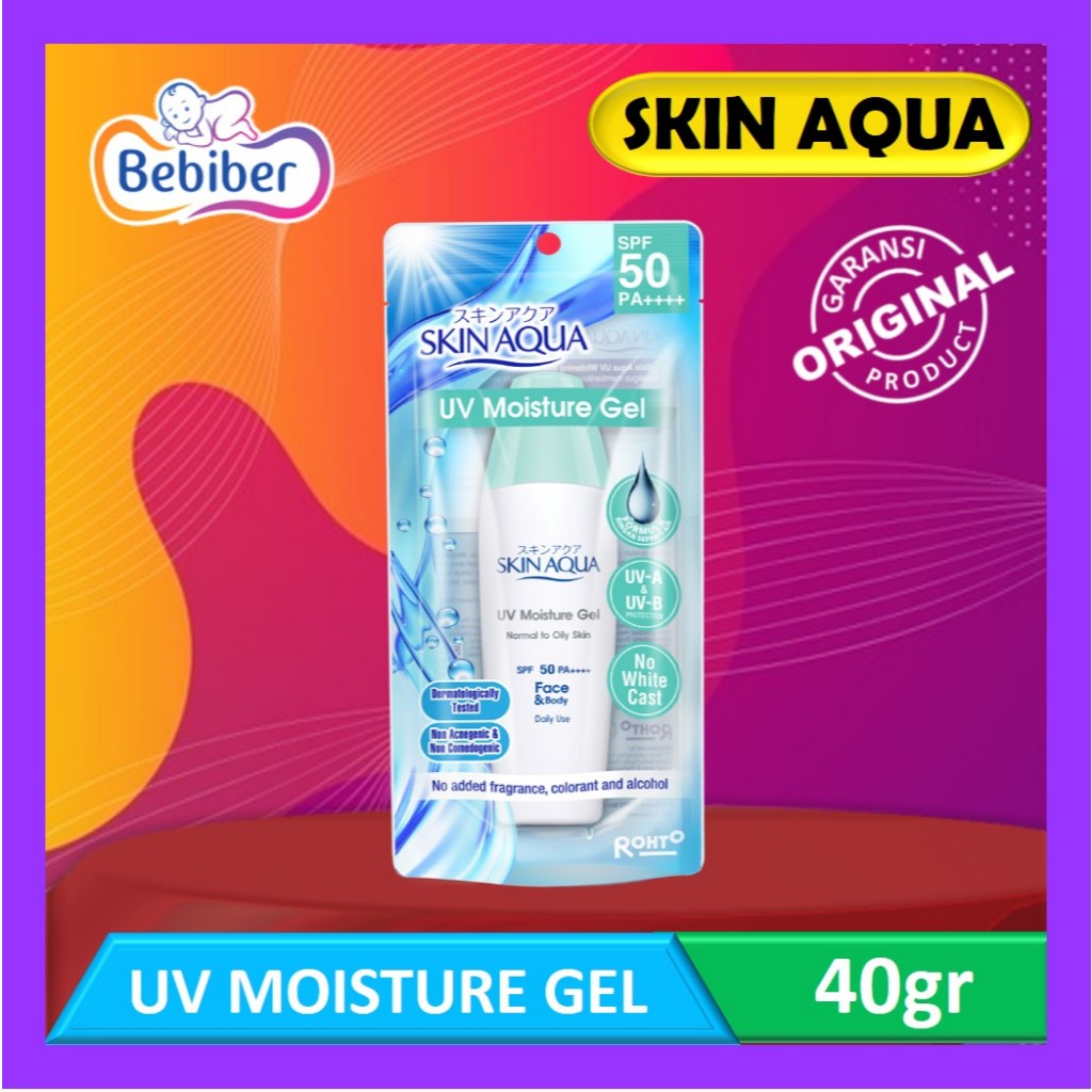 Skin Aqua UV Moisture Gel SPF50 PA++++ 40gr (Hijau) - Sunscreen Wajah - Tabir Surya - Bebiber