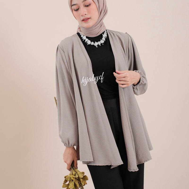 Outer Wanita Simple Elegan Dahlia Bahan Crinkle Adem dan Nyaman