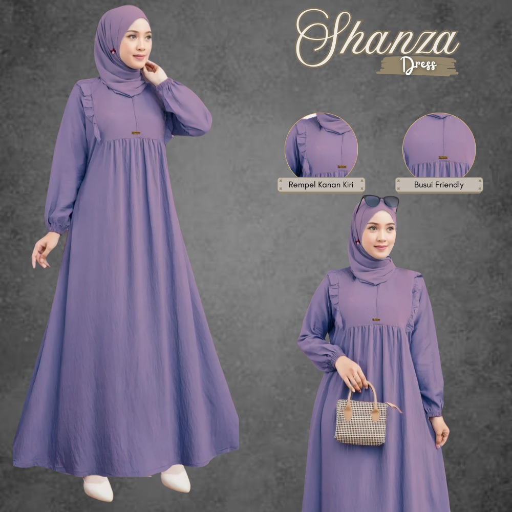 BIG PROMO Gamis Shanza Rempel Dada Crinkle Airflow Premium Jumbo Ld 120