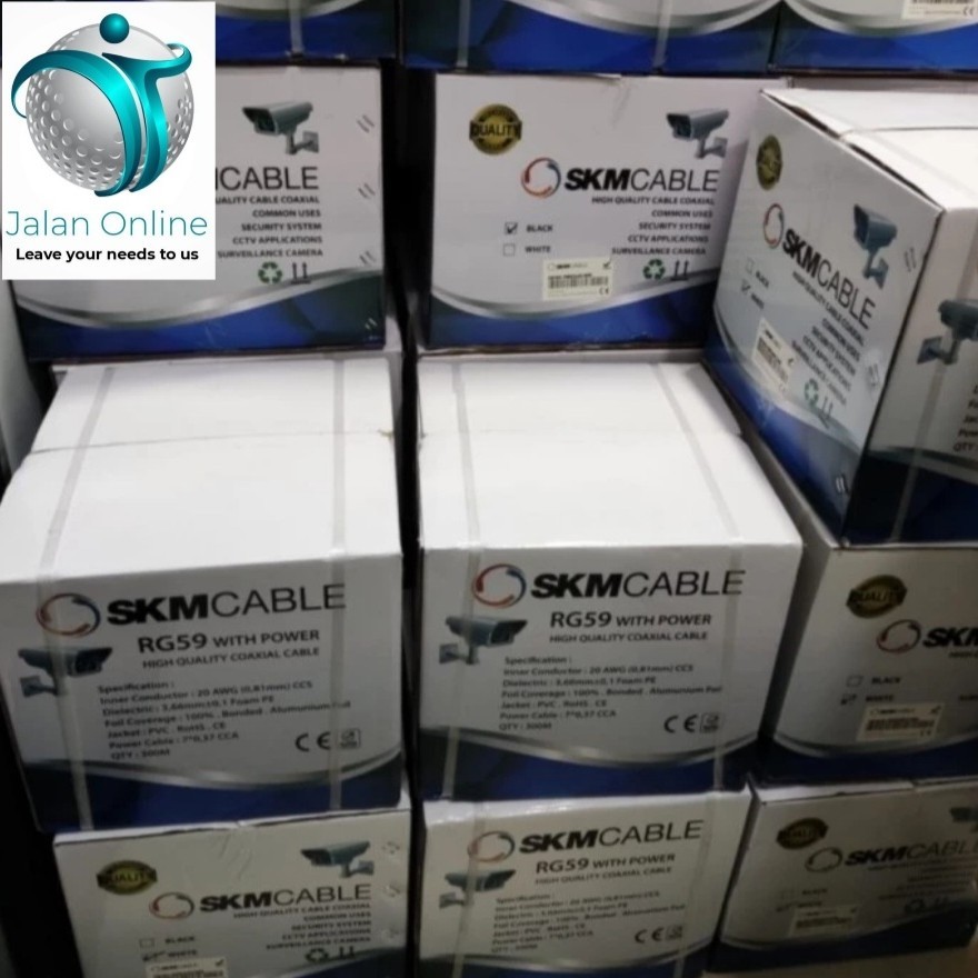 kabel cctv rg59 300m kualitas premium - hitam