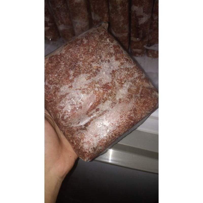 

raw food serbuk daging sapi beku selepan giling lembut halus remahan murah 1 kg sisa pabrik paling laris