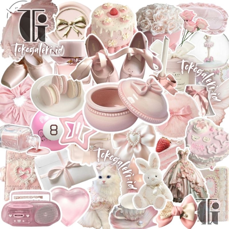 

STIKER PINK AESTHETIC STIKER PINK VINTAGE CUTE STIKER AESTHETIC MURAH ISI 50 PCS SUDAH CUTTING