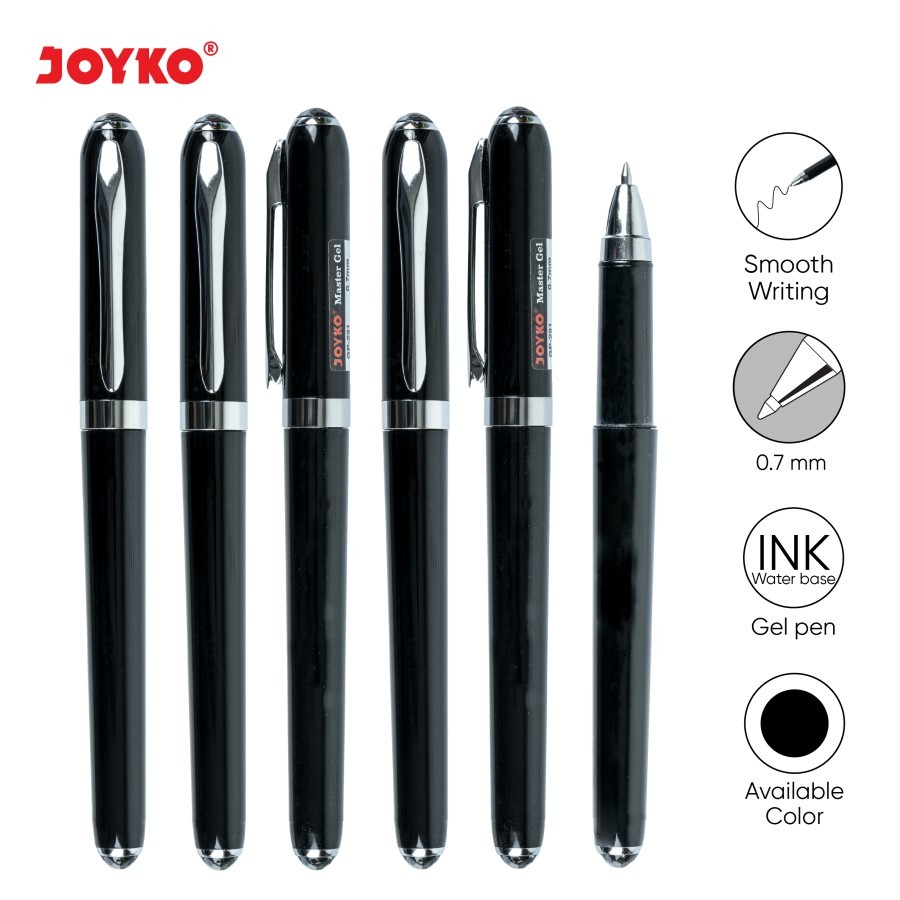 

BISA COD Joyko GP-291 Master Gel / Pen Tanda Tangan Murah / Gel Pen / Pulpen / Pena Ketebalan 0.7 mm, Model Keren dan Elegan