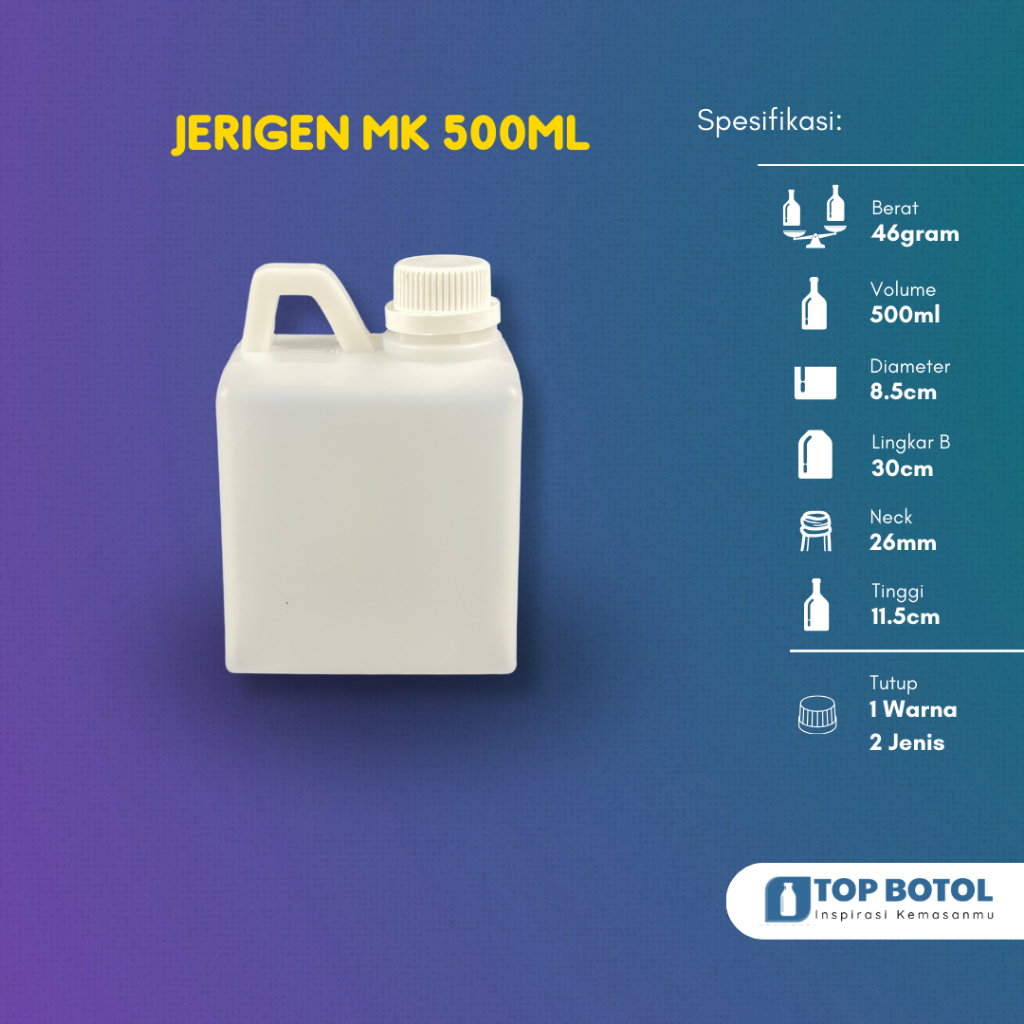 (Paket isi 20pcs) JERIGEN 500ML HDPE NEW BOTOL MADU 500ML BOTOL HDPE 500ML BOTOL KEMASAN 50ML BOTOL 