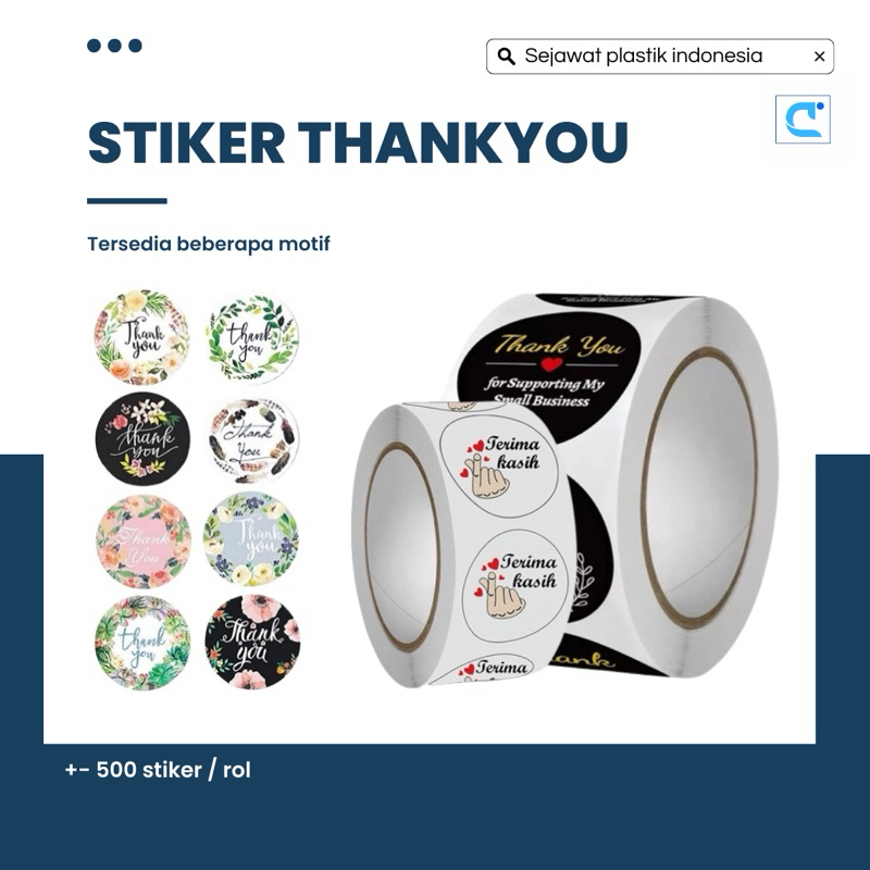 

Stiker thank you 500 pcs