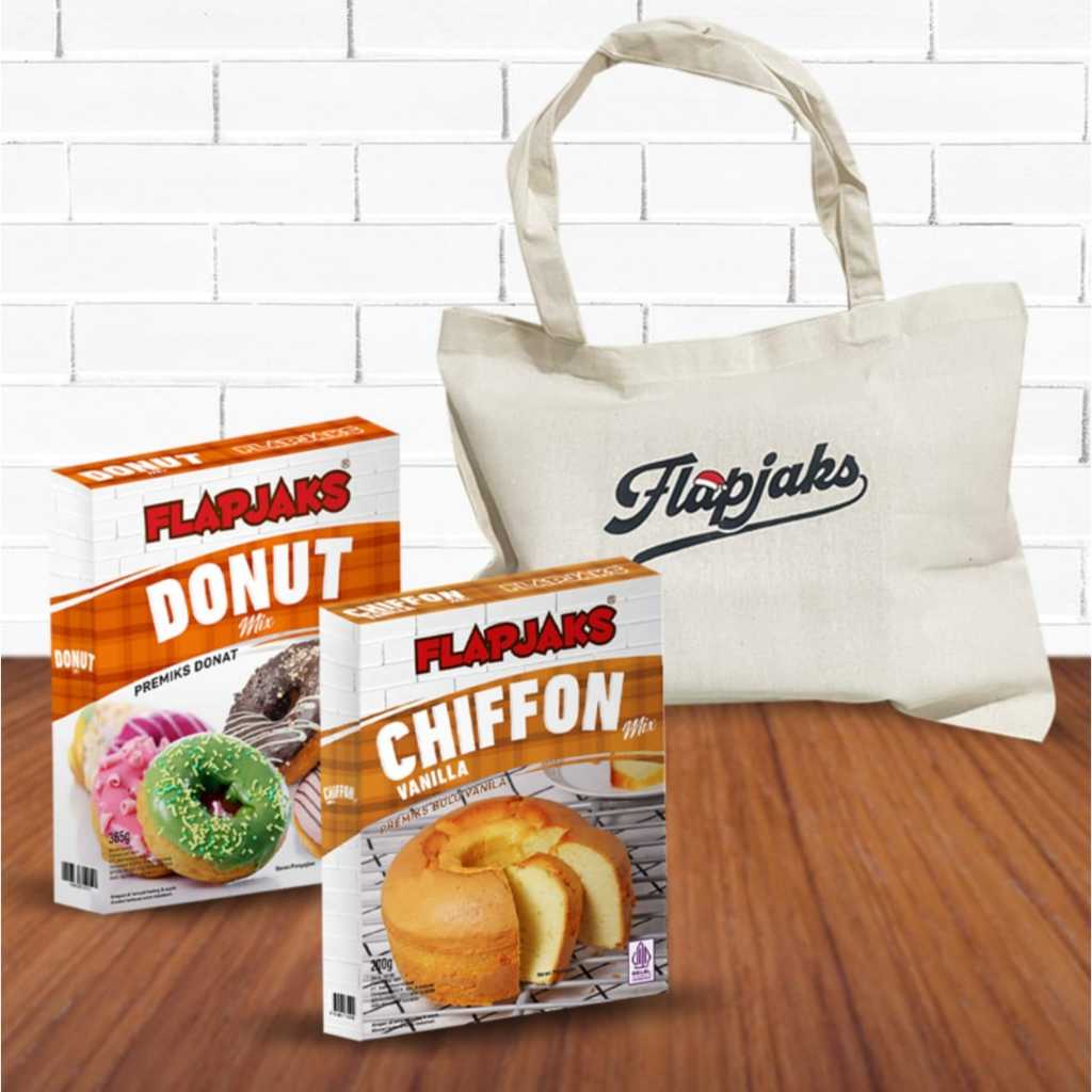 

Flapjaks chiffon vanila premix + Donat premix bundling Tote bag