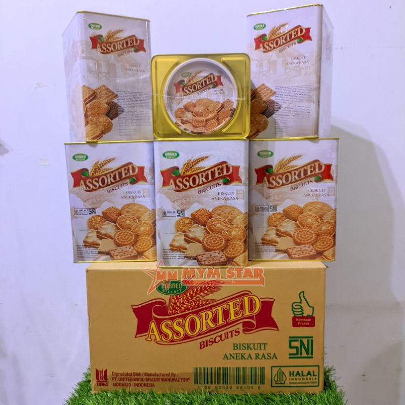 

(1 DUS) Borneo Assorted Biscuits Kaleng Segi 650g isi 6