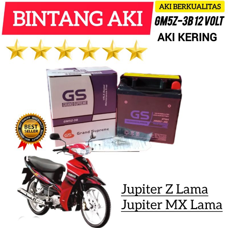 Aki Motor Jupiter Z Lama Aki Motor Jupiter MX Lama Aki Motor GM5Z-3B Aki kering Accu kering 12 Volt 