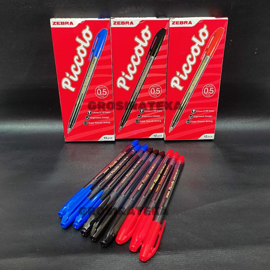 

BALLPOINT, BOLPEN, POLPEN, PULPEN PICCOLO 0.5 ZEBRA HITAM/MERAH/BIRU