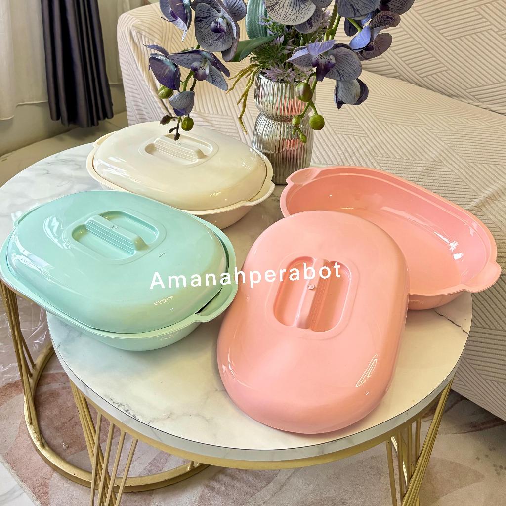 3pcs Wadah Sayur Set+Tutup Basi Marjan Clio Oval Jumbo Tebal Baskom Sayur + Tutup Aestetic
