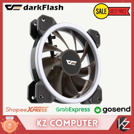AIGO DARKFLASH DR11 White LED Fan Case Ring Putih 12CM Kipas Casing