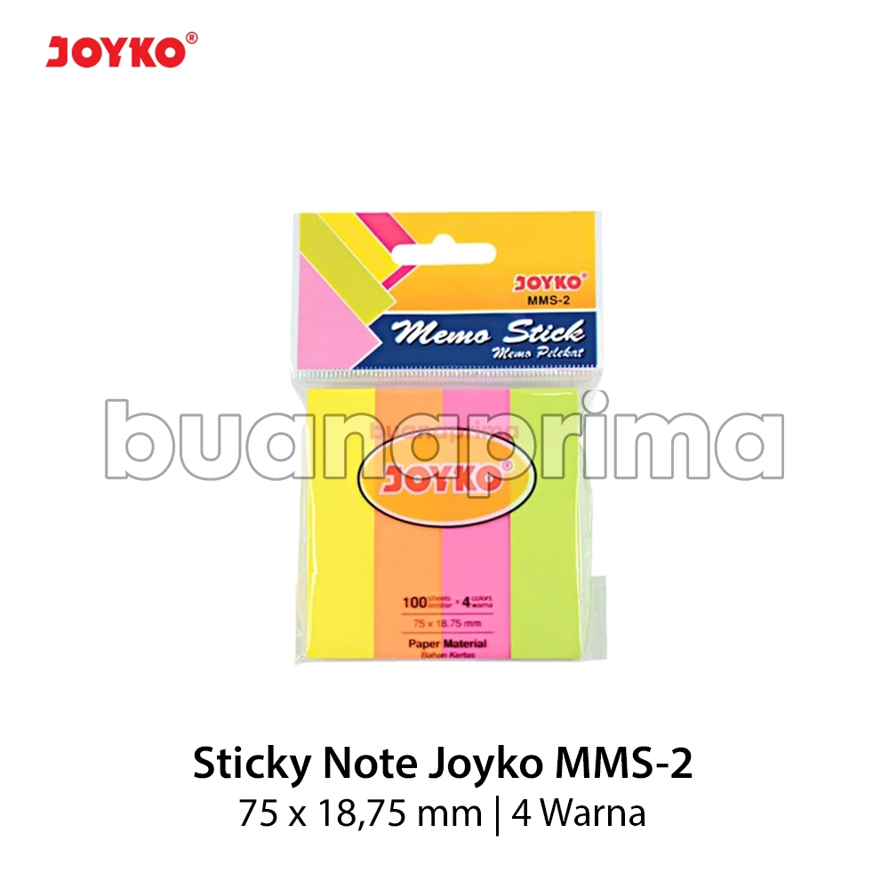 

Sticky Notes Joyko MMS-2 4 Warna Post Stick Note It Memo Tempelan Kertas