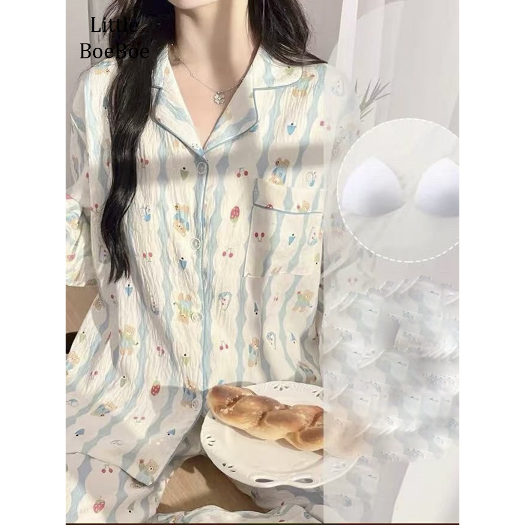 LITTLE BOEBOE - Winter Piyama | Pajamas Wanita Lengan Panjang Dewasa Jumbo Piyama Baju Tidur Kerah K