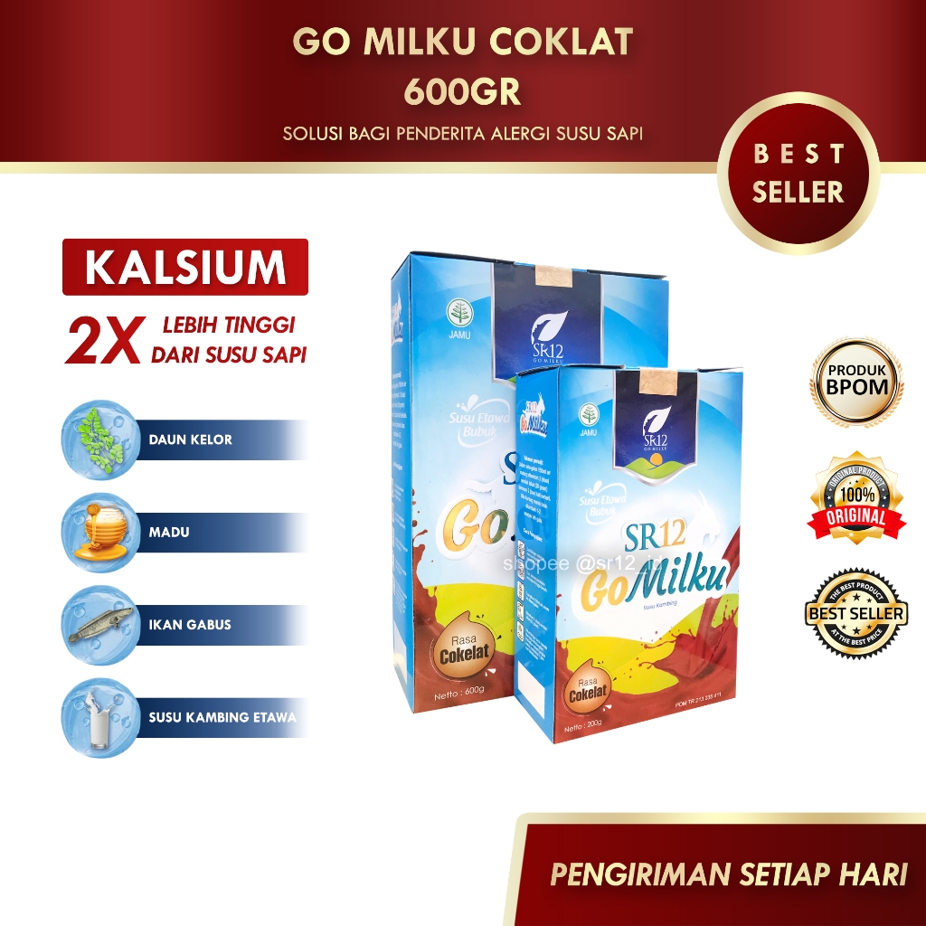 

GO MILKU COKLAT 600GR SR12 / GOMILKU SR12 / SUSU KAMBING ETAWA SR12