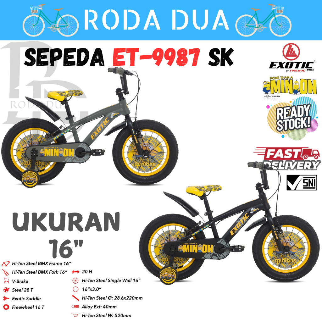 SEPEDA BMX ANAK 9987 SK BAN 3.0 BESI - UKURAN 16