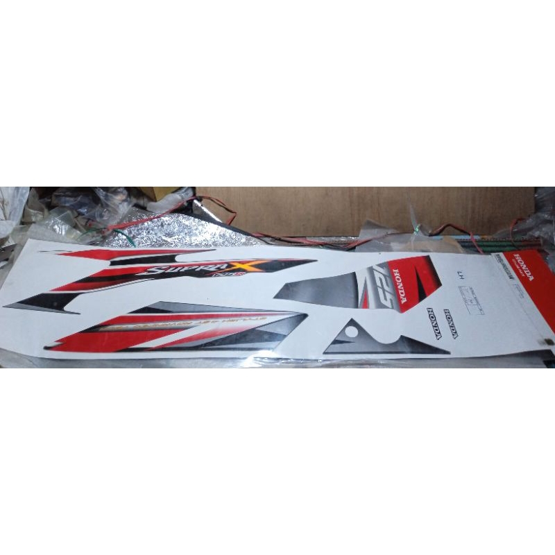 871x0 kyl 670 zal original AHM Astra Honda motor black red striping stiker box cover body set kiri S