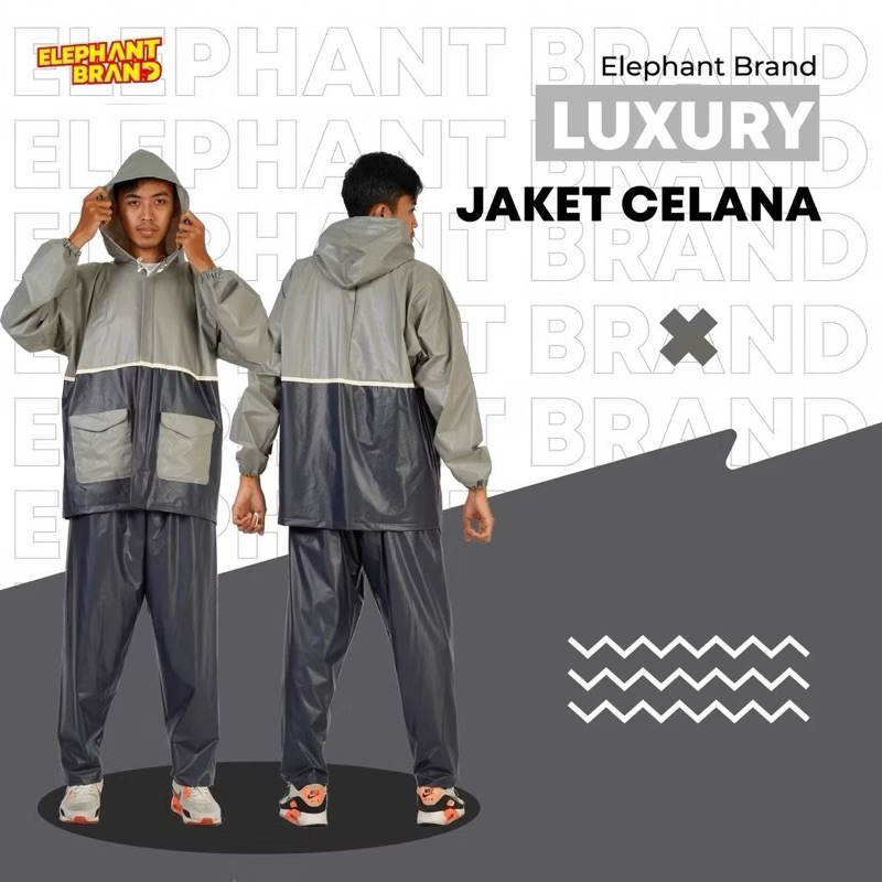 Mantel Jas Hujan Jaket Celana Luxury Elephant Brand || Jas Hujan Jaket Celana Merk Gajah