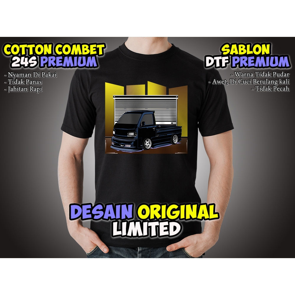 Kaos Mobil Pickup Suzuki CARRY FUTURA Cotton Combed 24s Hitam Premium