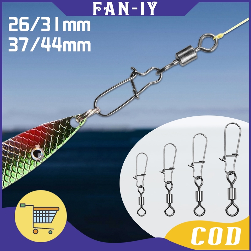 Isi 100pc Snap Kilikili Pancing Swivel Interlock Snap Pancing Kilikili Swivel Pancing