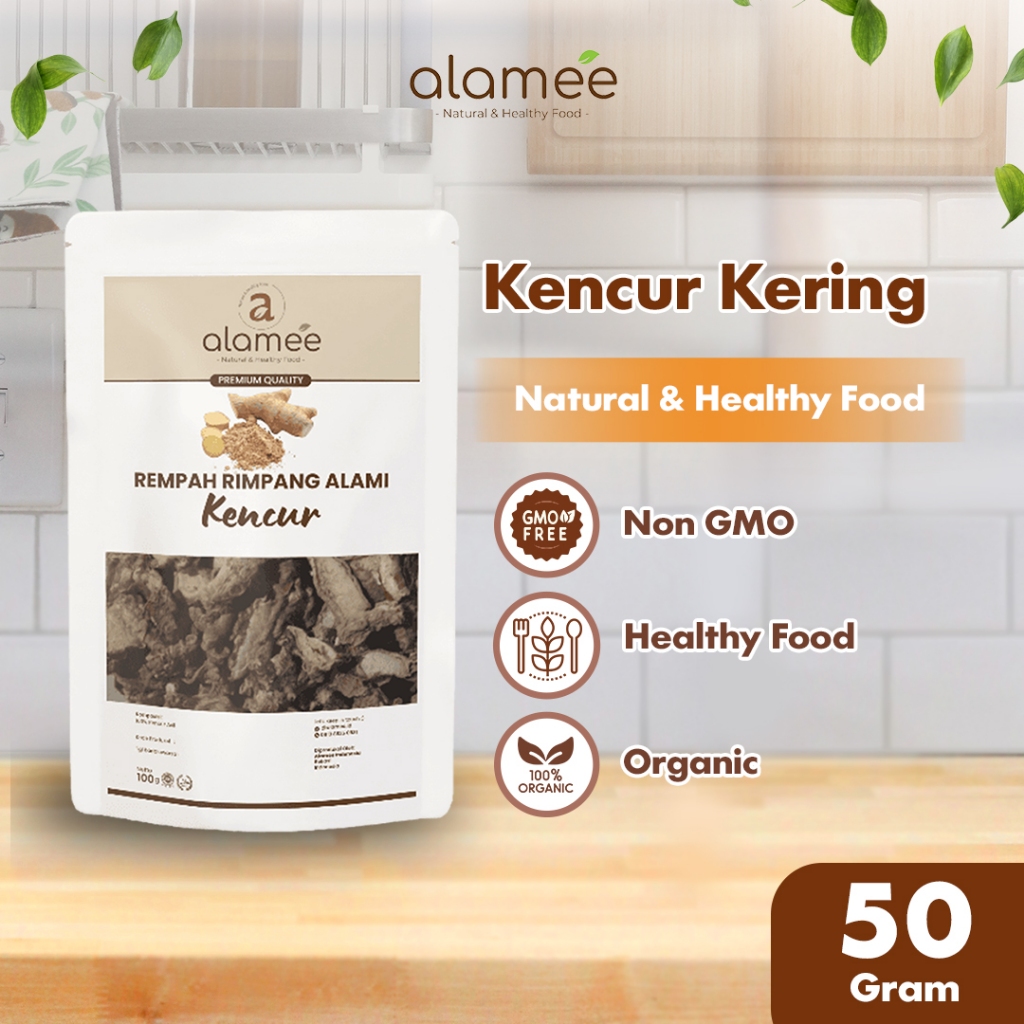 

ALAMEE Kencur Kering Dried Galangal Rempah Rimpang Organik Alami Bumbu Seasoning Masakan Masak 50gr