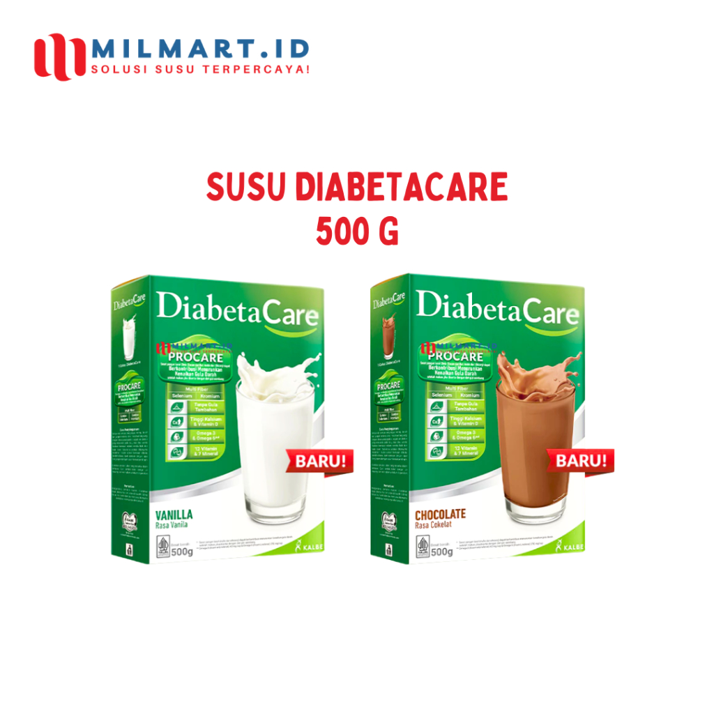 

DIABETACARE 500G SUSU CHOCOLATE/VANILLA SUSU DEWASA RASA COKLAT VANILA DIABETA CARE