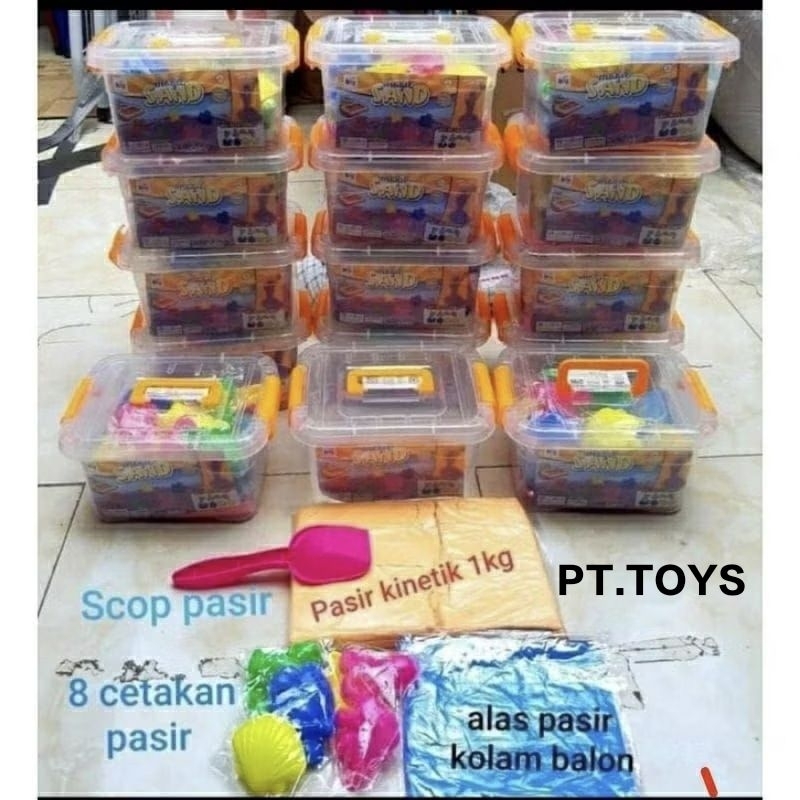 PT TOYS - Mainan PASIR ANAK 1 KG / Mainan PASIR 1kg PLUS CETAKAN / Mainan EDUKASI