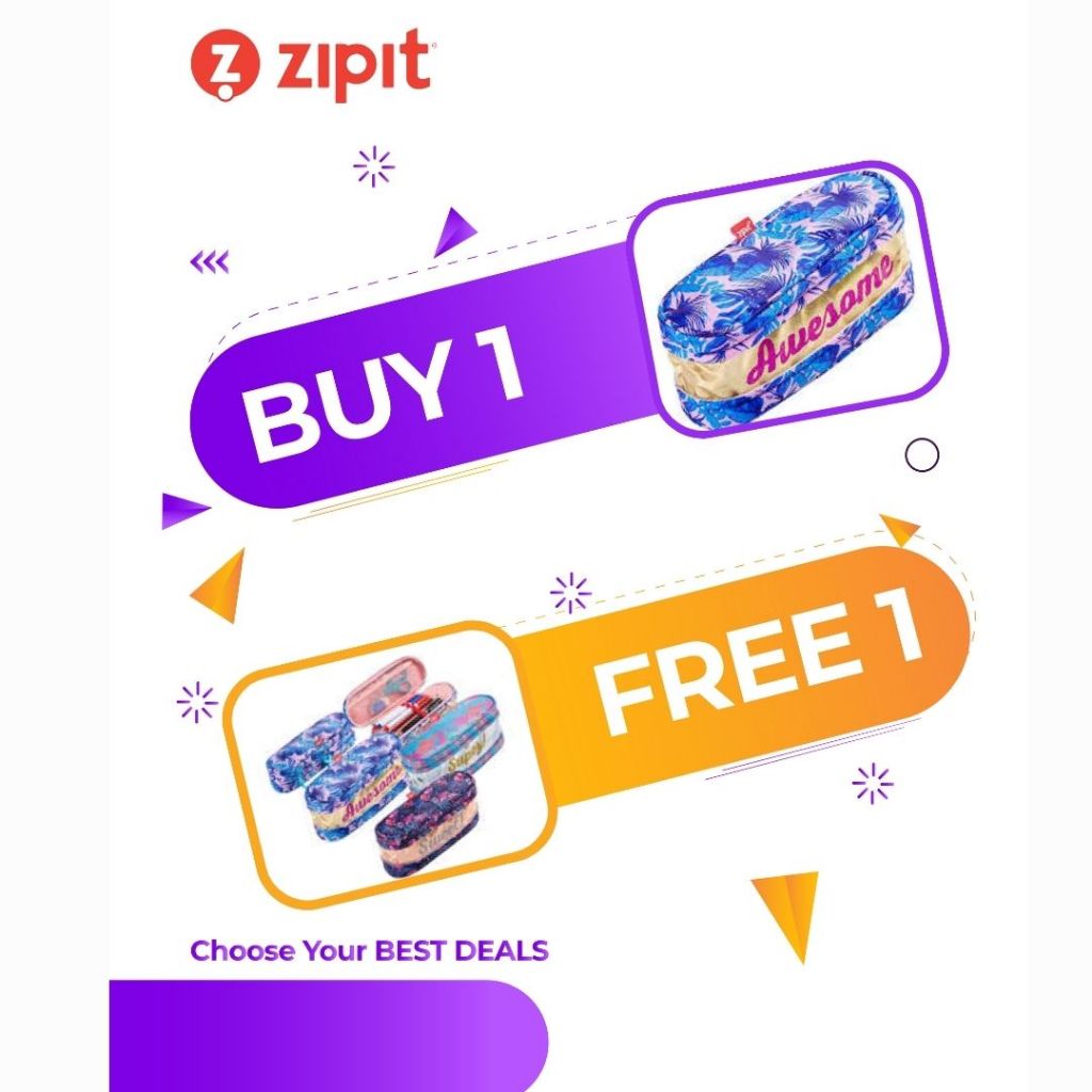 

TWIN PACK (BUY 1 GET 1 FREE) Zipit Expandable Pencil Case - Awesome