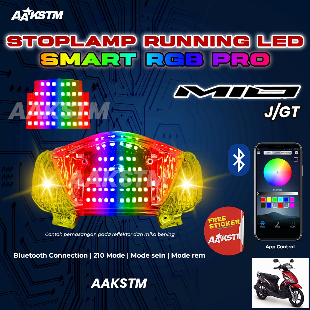 Stoplamp Running Mio J GT RGB Smart Pro Smartphone Lampu LED Rem Belakang Variasi Motor