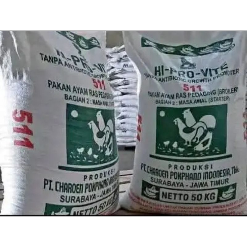 Pakan Ayam Pedaging  CP 511 masa stater hingga dewasa