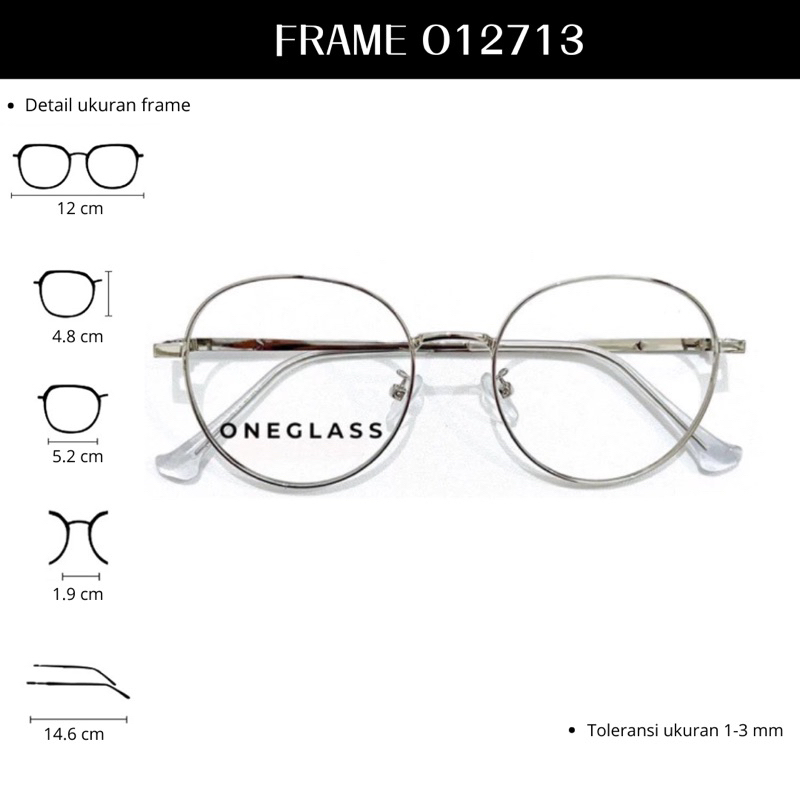 Oneglass- Frame Kacamata O12713 Unisex
