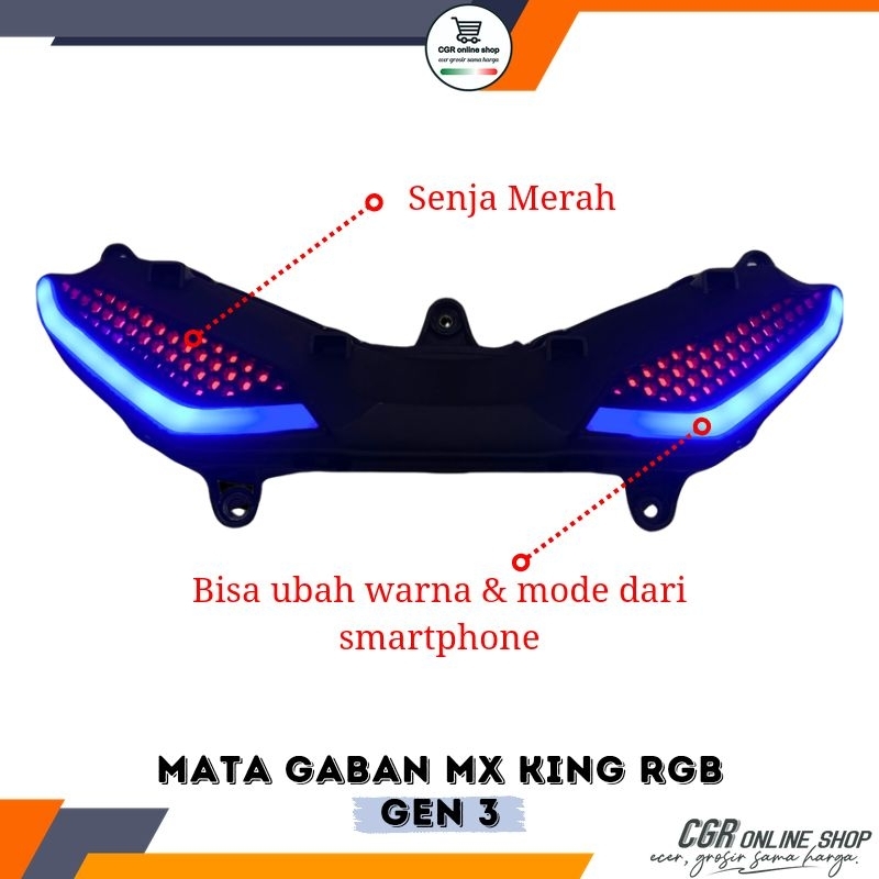 Lampu Mata Gaban MX King Led RGB Exciter GEN 3