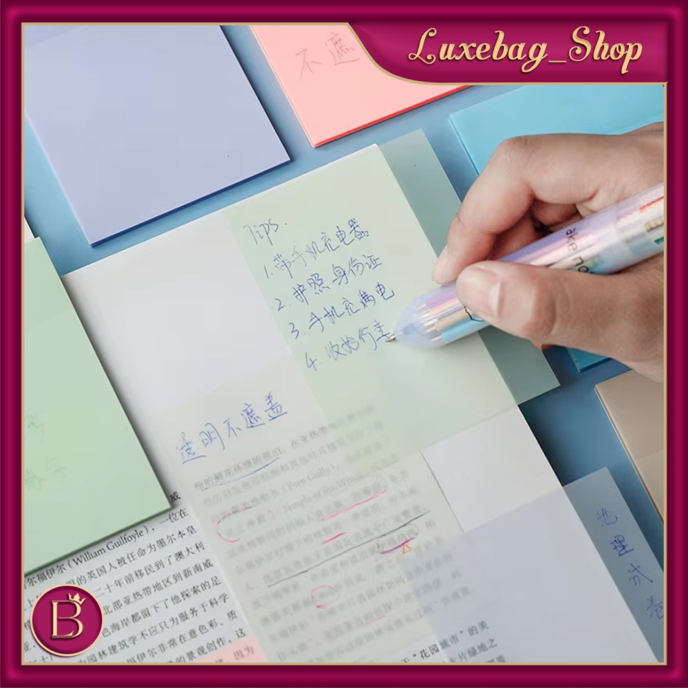 

LB 50pcs Sticky Note Transparan Tahan Air Kantor / Sekolah / Plastik Dapat Ditulis /memo bening tempel S145